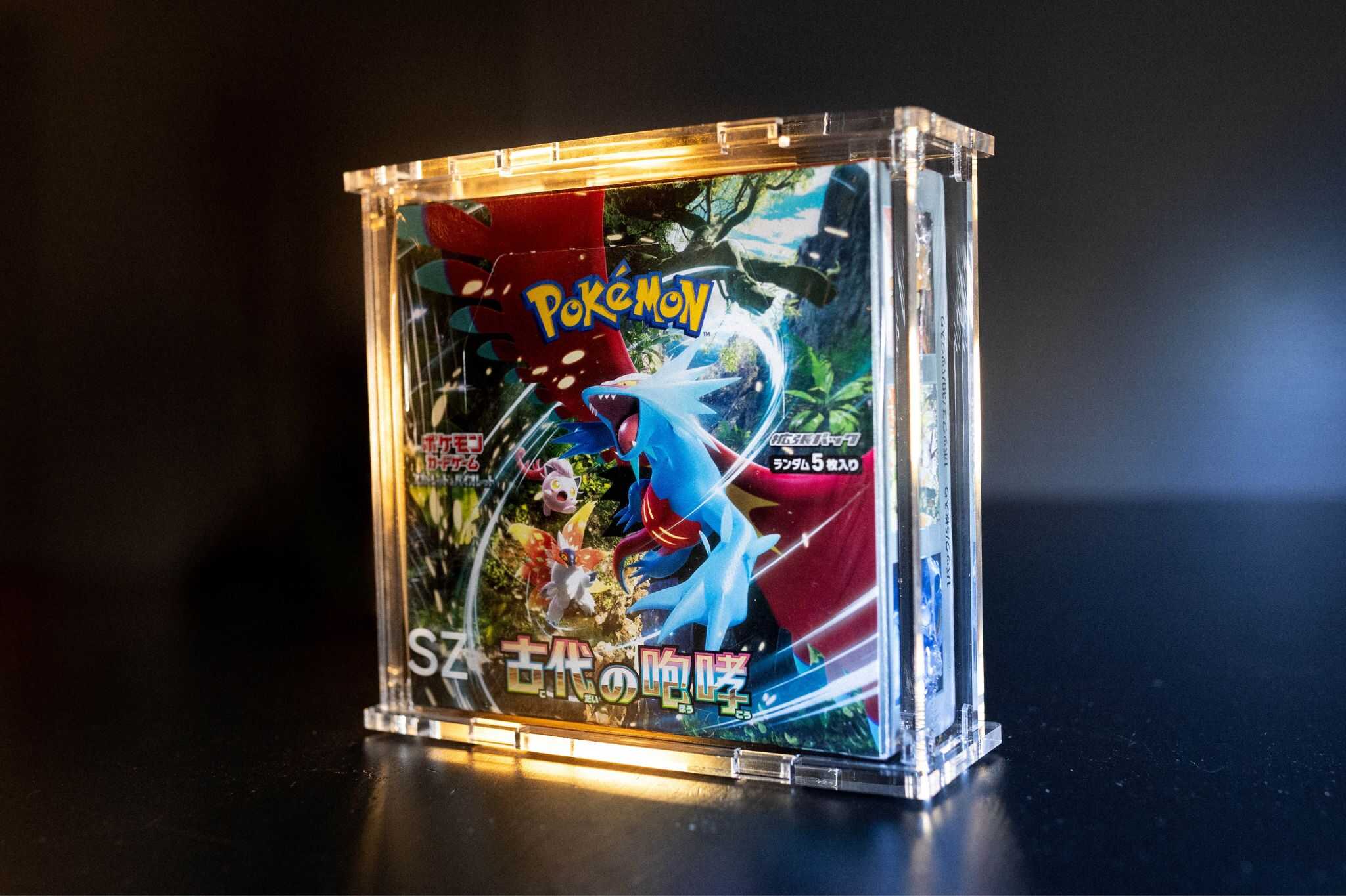 Japanese booster box inside an SZ Cases acrylic protector